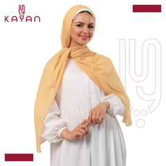 Chiffon Plain Scarf - Egg Nog Beige