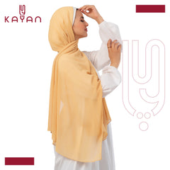 Chiffon Plain Scarf - Egg Nog Beige