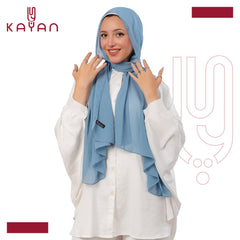 Chiffon Plain Scarf - Light Cornflower Blue