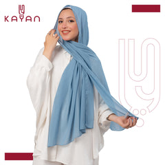 Chiffon Plain Scarf - Light Cornflower Blue