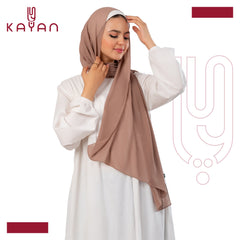 Chiffon Plain Scarf - Cafe