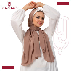 Chiffon Plain Scarf - Cafe