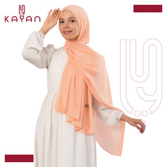 Chiffon Plain Scarf - Peach