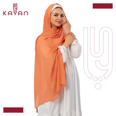 Chiffon Plain Scarf - Orange