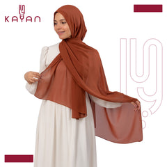 Chiffon Plain Scarf - Camel