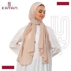 Chiffon Plain Scarf - Tan Beige