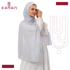 Chiffon Plain Scarf - Light Grey
