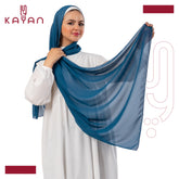 Chiffon Plain Scarf - Petrol