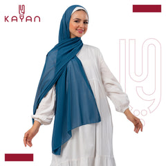 Chiffon Plain Scarf - Petrol