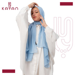 Chiffon Plain Scarf - Sky Blue