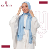 Chiffon Plain Scarf - Sky Blue