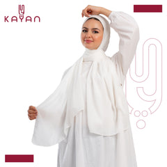 Chiffon Plain Scarf - Off White