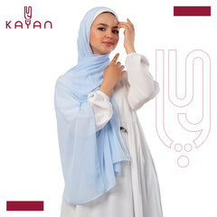 Chiffon Plain Scarf - Light Sky Blue