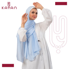 Chiffon Plain Scarf - Light Sky Blue