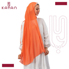 Chiffon Plain Scarf -Orange