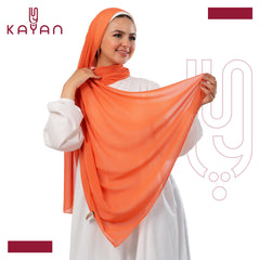 Chiffon Plain Scarf -Orange