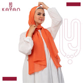 Chiffon Plain Scarf -Orange