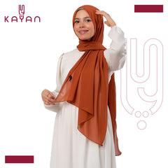 Chiffon Plain Scarf - Ginger Orange