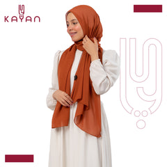 Chiffon Plain Scarf - Ginger Orange