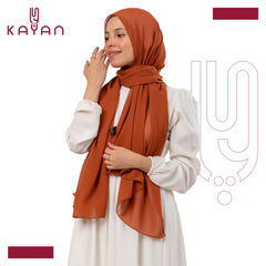 Chiffon Plain Scarf - Ginger Orange