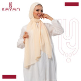 Chiffon Plain Scarf - Cream Beige