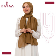 Chiffon Plain Scarf - Hazelnut