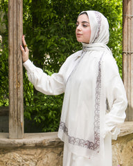 Snail Line Cotton Scarf – Off White