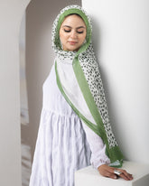 Half Leopard Cotton Scarf – Green