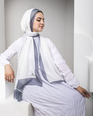 Half Leopard Cotton Scarf – Light Grey