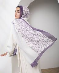 Half Leopard Cotton Scarf – Purple