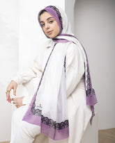 Mauve Snail Line Cotton Scarf