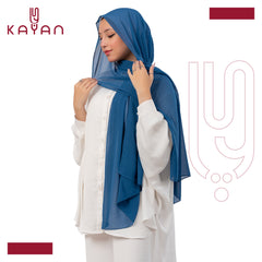 Chiffon Plain Scarf - Steal Blue