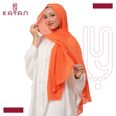 Chiffon Plain Scarf - Tiger Orange