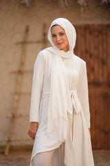 Sponge Cotton Scarf -Off White