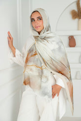 Natural Printed Cotton Scarf