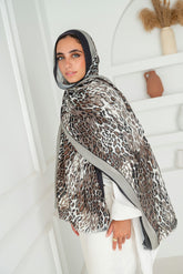 Leopard Printed Cotton Scarf