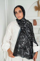 Midnight Printed Cotton Scarf