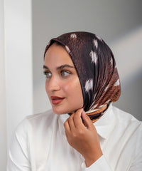 Caramel Satin Square Scarf