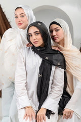 Embroidered Organza Scarf