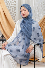 Flory Linen Scarf with Border