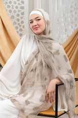 Flory Linen Scarf with Border