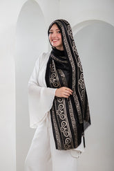 Black Aura Linen Scarf