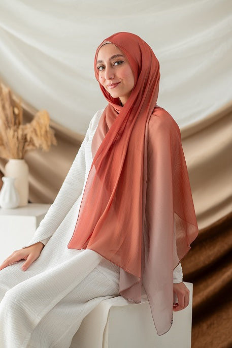 Copper Gradient Organza Scarf
