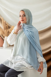 Baby Blue Gradient Organza Scarf