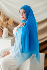 Blue Gradient Organza Scarf