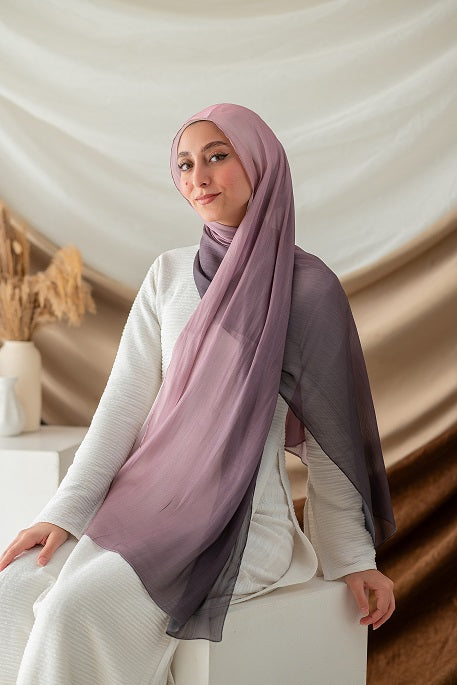Rosetone Gradient Organza Scarf