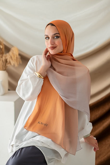 Gold Gradient Organza Scarf