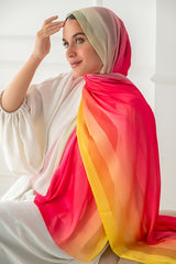 Gradient Crinkle Satin Scarf