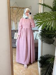 Linen Dress with Ribbon