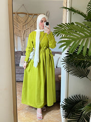 Linen Dress with Ribbon